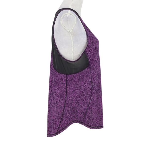 Lululemon Tank Top Womens Medium Purple Black Print Mesh Back Exercise Yoga - Picture 7 of 12
